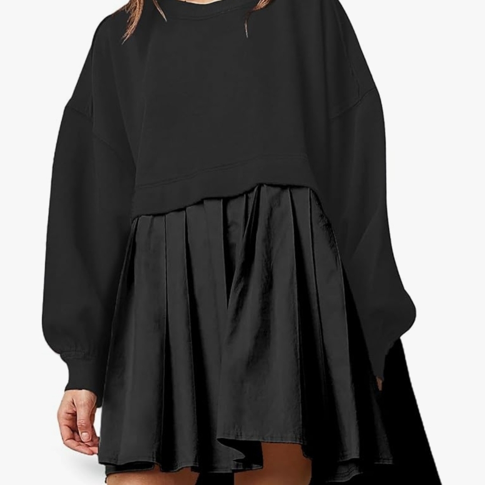 Chic Black Oversized Sweater Dress